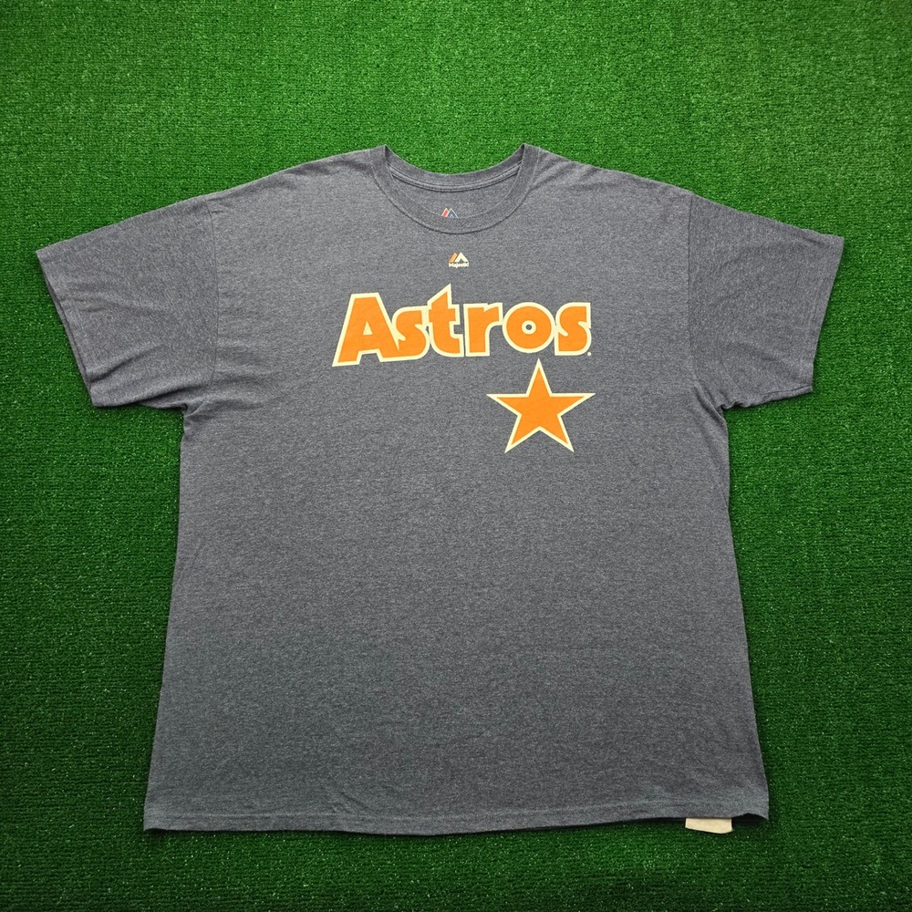 Houston Astros Majestic Tshirt Mens 2XL Blue Gray #5 Jeff Bagwell MLB Baseball
